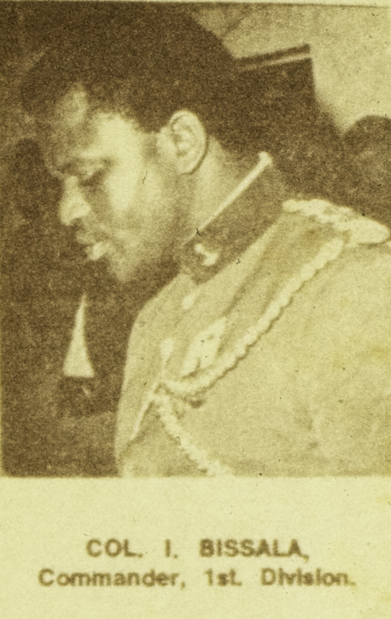 Col. I. Bissala Commander, 1st. Division. ASC Leiden - Rietveld Collection - Nigeria 1970 - 1973 - 01 - 093 New Nigerian newspaper page 7 January 1970. End of the Nigerian civil war with Biafra (cropped)
