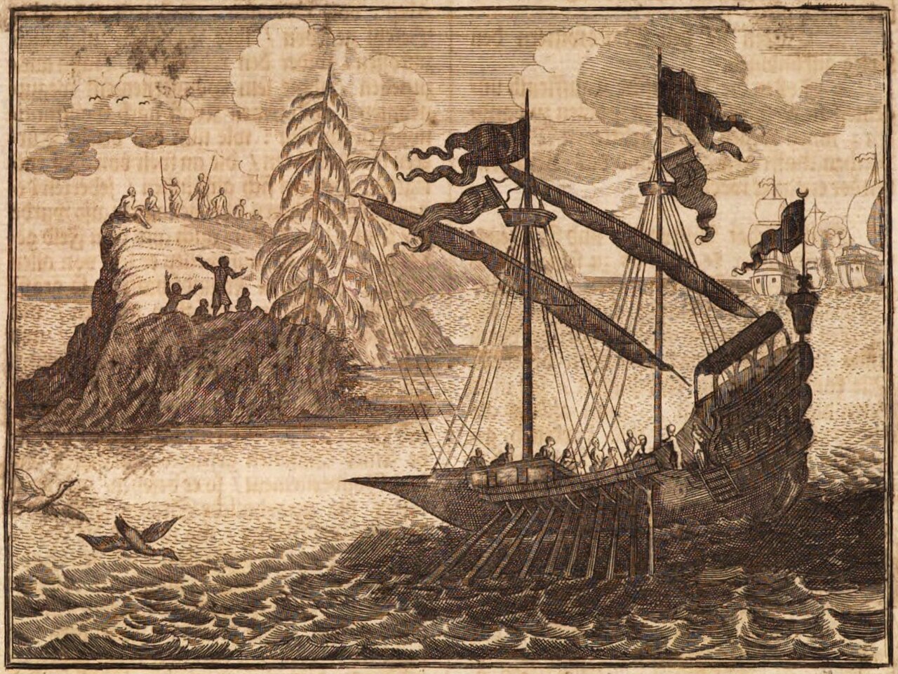 Battle between Venetian and Ottoman ships near the rock of Polirandro, January 1668