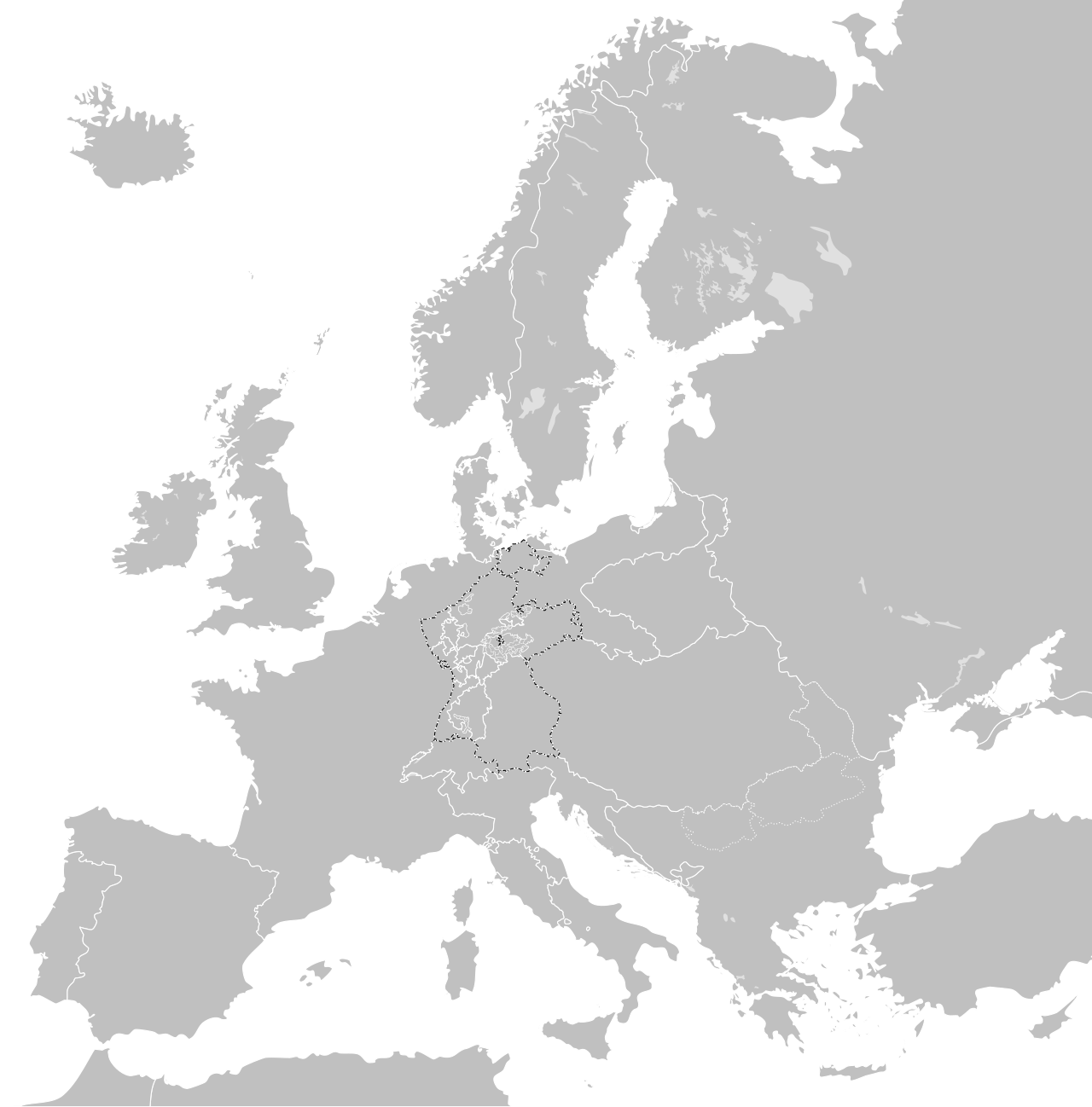 Blank map of Europe 1812