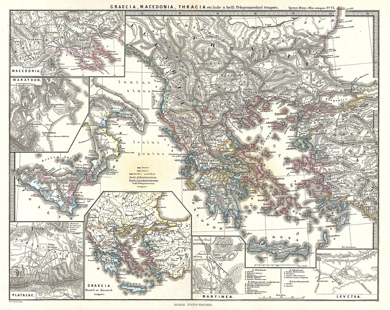 Spruner Map of Greece, Macedonia and Thrace before the Peloponnesian War. - Geographicus - GraeciaMacedoniaThracia-spruner-1865