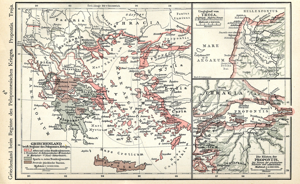 Greece at the start of the Peloponnesian War (Putzger)