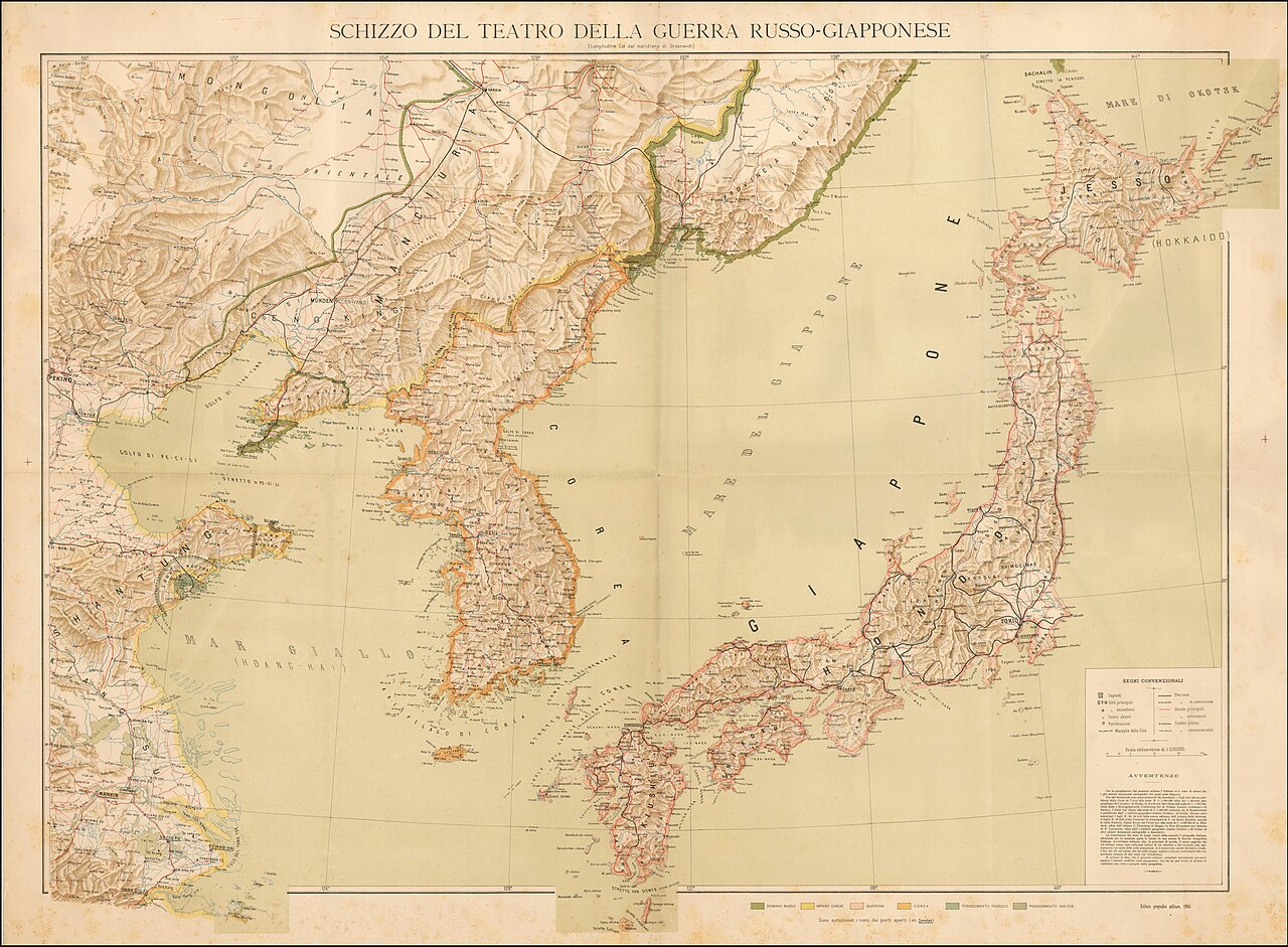 Italian map of the Russo-Japanese War