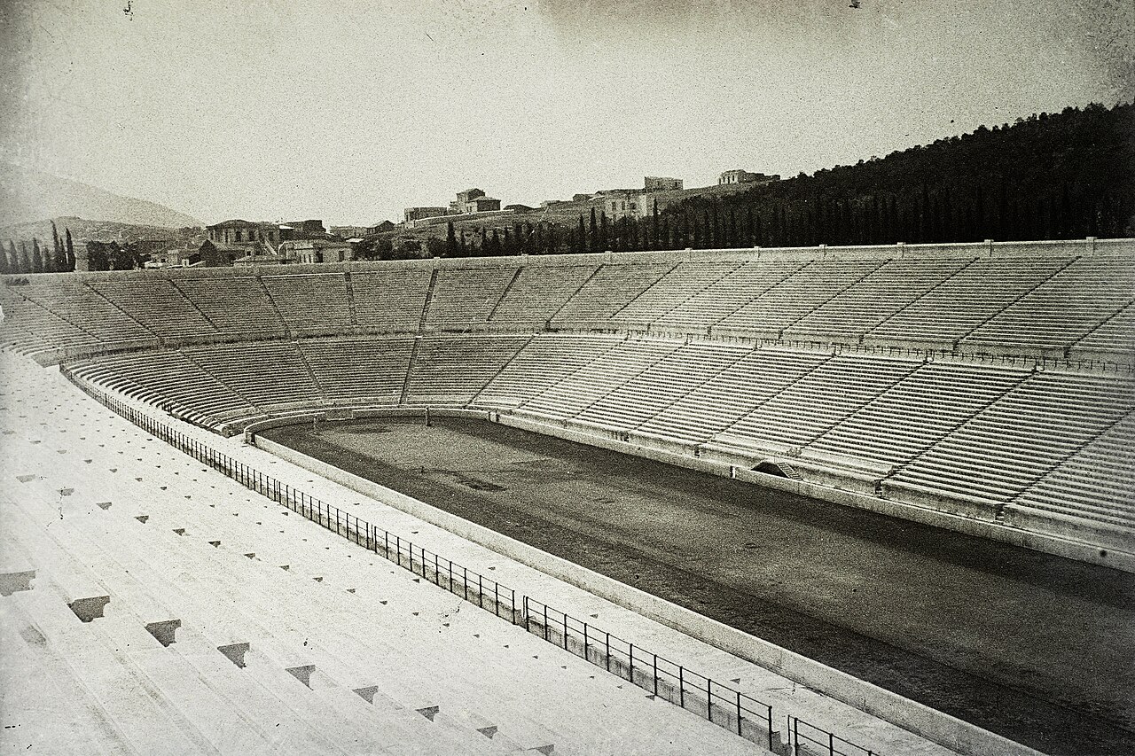 Panathinaiko Stadion, az 1896-os olimpiai játékok helyszíne. Fortepan