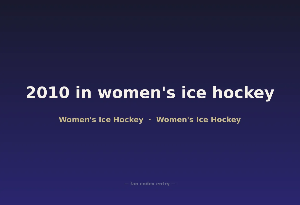 2010 in women's ice hockey