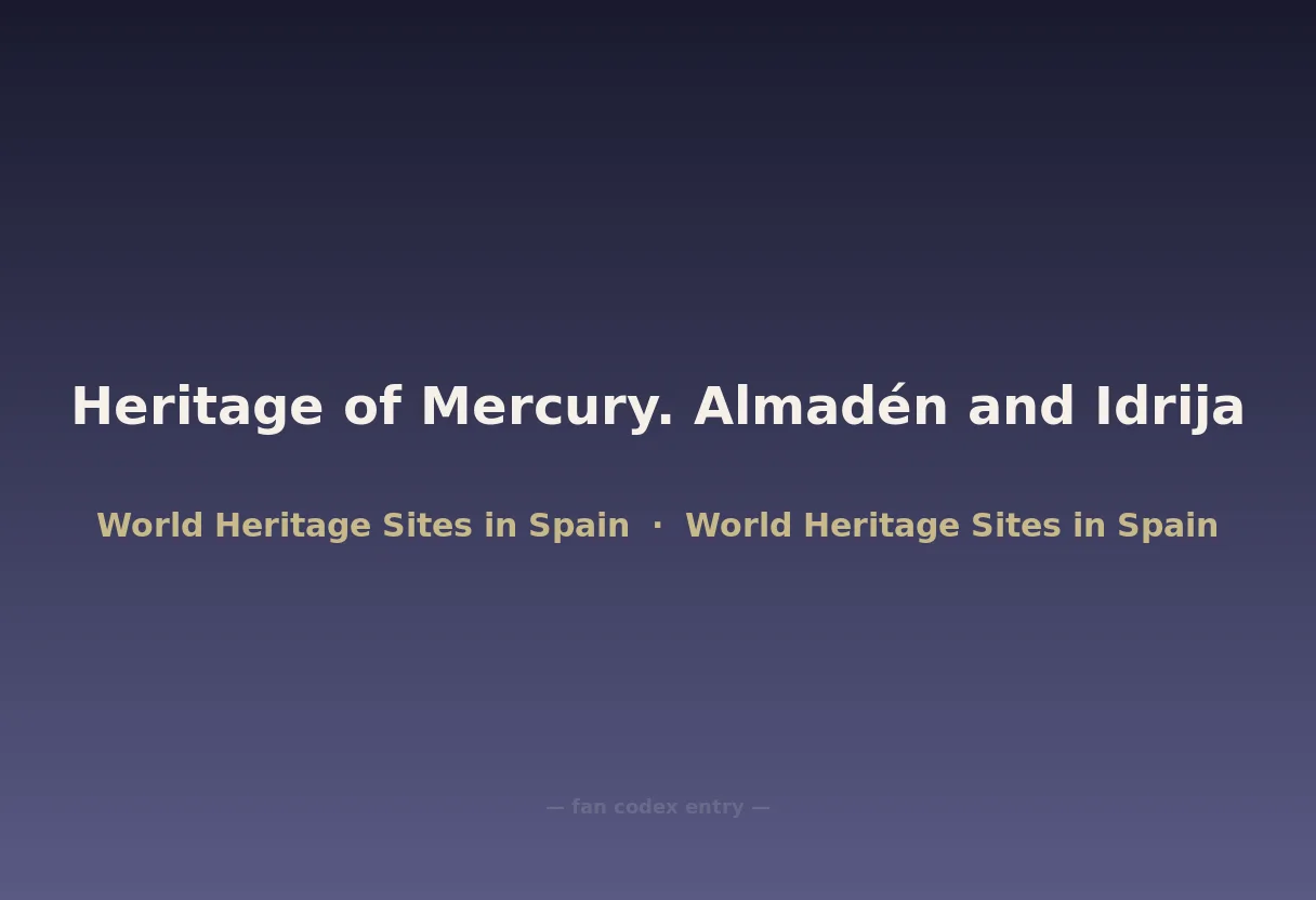 Heritage of Mercury. Almadén and Idrija