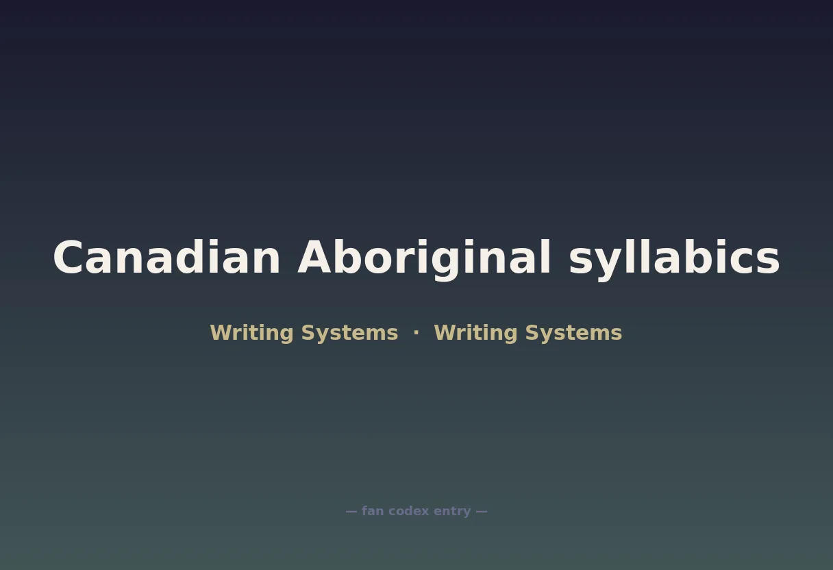 Canadian Aboriginal syllabics