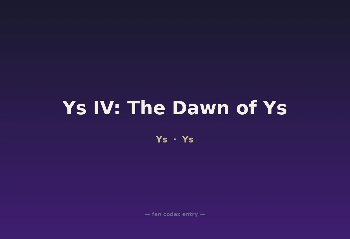 Ys IV: The Dawn of Ys